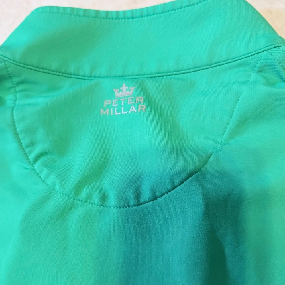 Peter Millar Men's Mint Green Quarter-Zip Performance Sweater